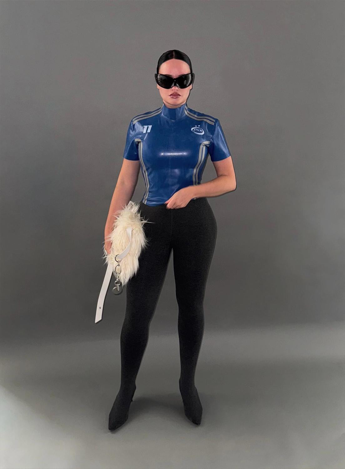 BLUE LATEX SOCCER TOP